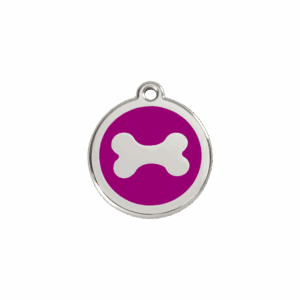 Médaille à graver pour chat ou petit chien Os violet S 20mm 7g