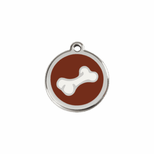 Médaille chat Os dessin animé Émail et acier inoxydable S 20mm