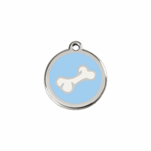 Médaille chat Os dessin animé Émail Bleu clair S 20mm