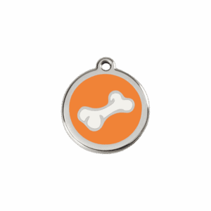 Médaille chat Os dessin animé Émail/Acier inoxydable Taille S Orange