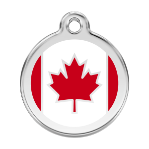 Médaille chien Drapeau canadien Rouge Taille L