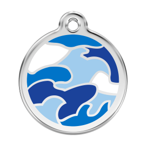 Médaille chien camouflage Bleu foncé Taille L