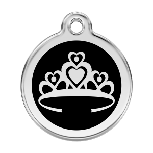 Médaille chien Couronne Noir L 38mm Red Dingo
