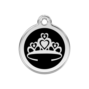 Médaille chien Couronne Noir M 30mm Red Dingo