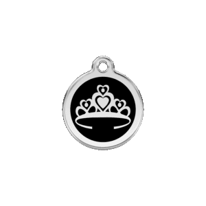 Médaille chat Couronne Noir S 20mm