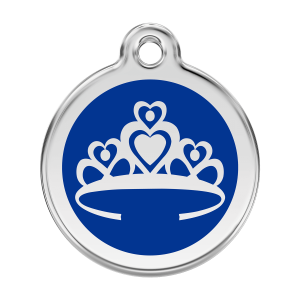 Médaille chien Couronne Bleu foncé L 38mm Red Dingo