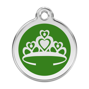 Médaille chien Couronne Vert L 38mm Red Dingo