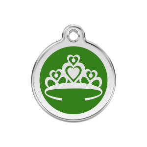 Médaille chien Couronne Vert M 30mm Red Dingo