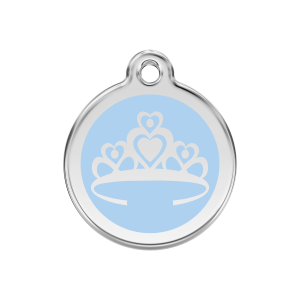 Médaille chien Couronne Bleu clair M 30mm Red Dingo