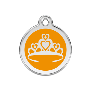 Médaille chien Couronne Orange M 30mm Red Dingo