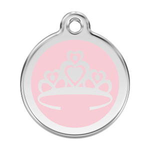 Médaille chien Couronne Rose L 38mm Red Dingo