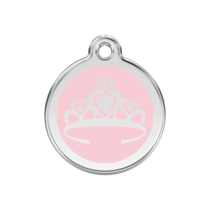 Médaille chien Couronne Rose M 30mm Red Dingo