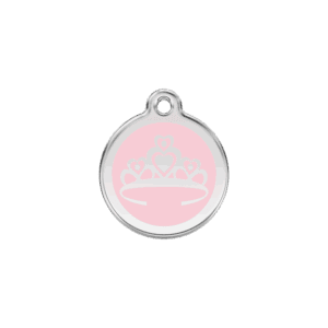 Médaille chat Couronne Rose S 20mm