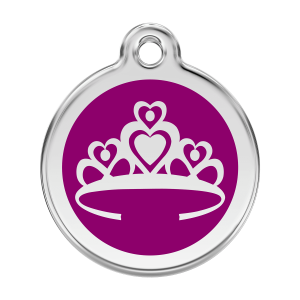 Médaille chien Couronne Violet L 38mm Red Dingo