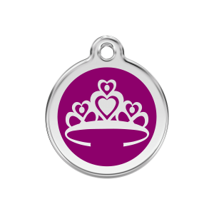 Médaille chien Couronne Violet M 30mm Red Dingo
