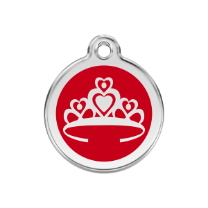 Médaille chien Couronne Rouge M 30mm Red Dingo