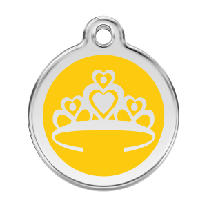 Médaille chien Couronne Jaune L 38mm Red Dingo