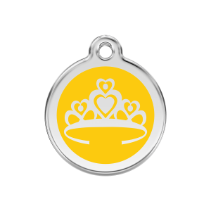 Médaille chien Couronne Jaune M 30mm Red Dingo