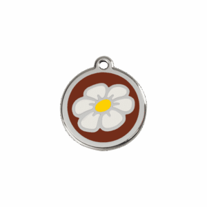 Médaille chat Marguerite émail et acier inoxydable S 20mm