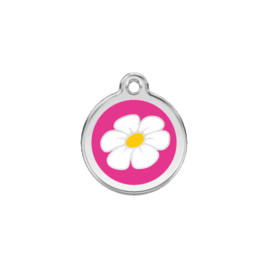 Médaille chat Marguerite Rose vif S 20mm