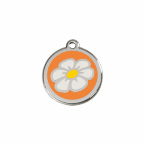 Médaille chat Marguerite S émail orange