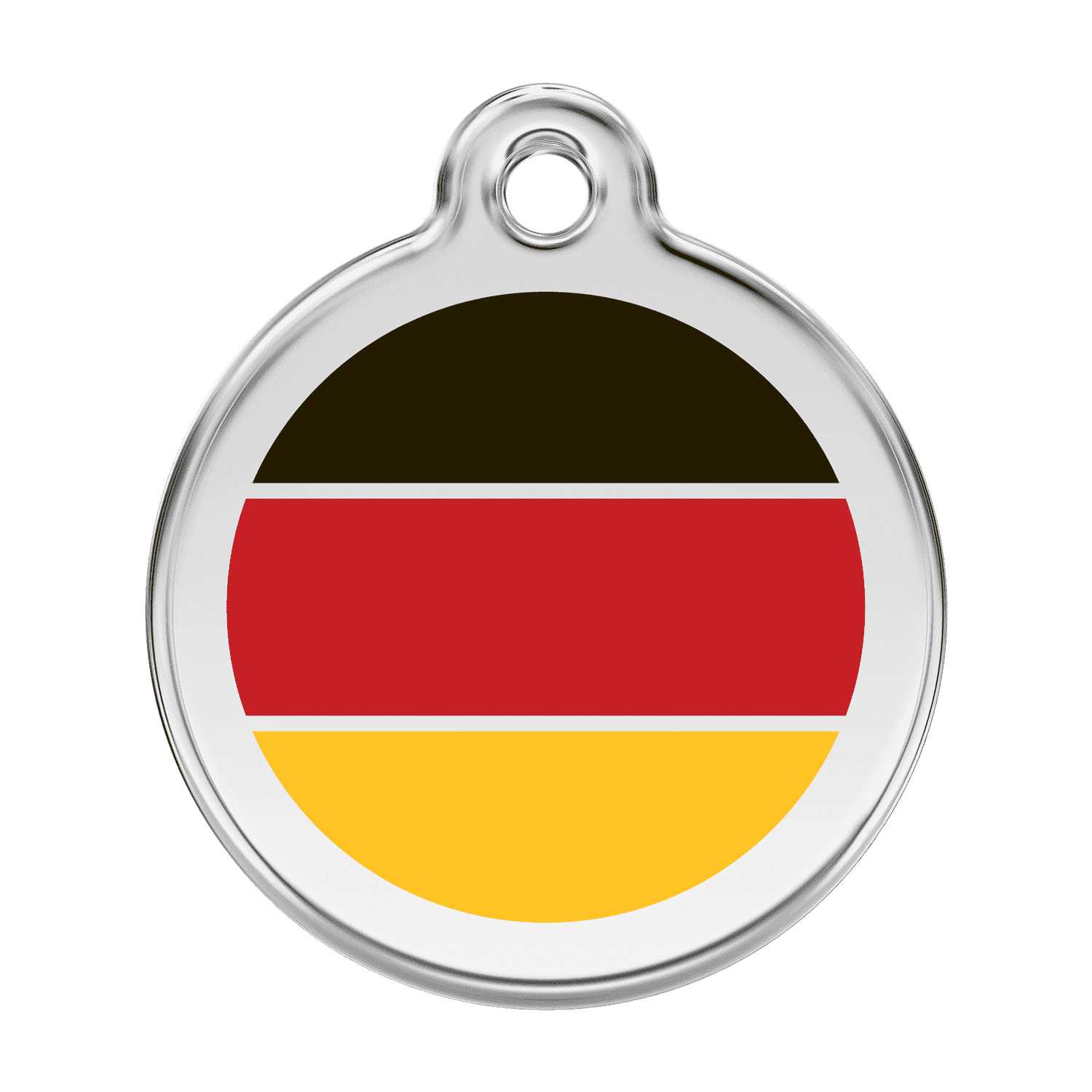 Vue avant - Médaille personnalisée pour chien Red Dingo Drapeau allemand - Taille L - 01-DE-RE-LG