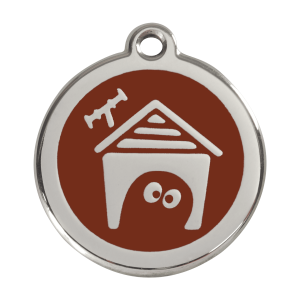 Médaille niche de chien en émail brun - Taille L