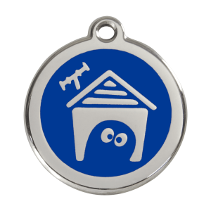 Médaille niche de chien en émail bleu foncé - Taille L