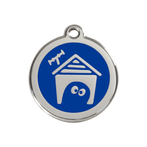 Médaille niche de chien en émail bleu foncé - Taille M