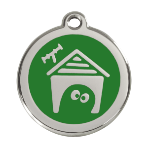 Médaille niche de chien en émail vert - Taille L