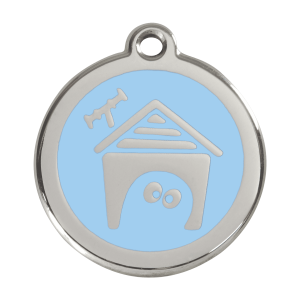 Médaille niche de chien en émail bleu clair - Taille L