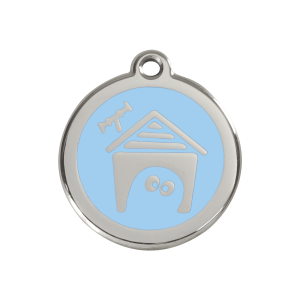 Médaille niche de chien en émail bleu clair - Taille M