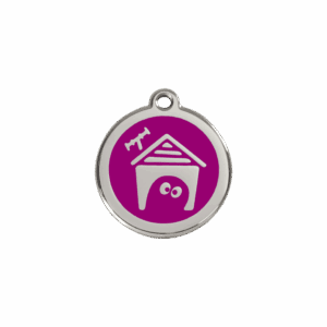 Médaille niche de chien pour chat - Émail violet - Taille S
