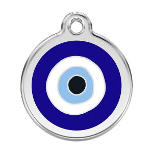 Médaille chien Mauvais œil Bleu foncé Taille L
