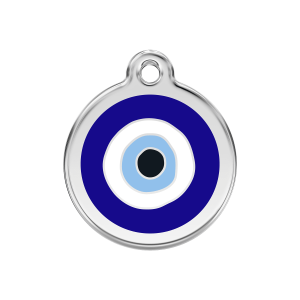 Médaille chien Mauvais œil Bleu foncé Taille M