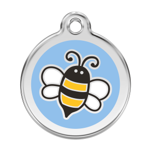 Médaille chien Bourdon Bleu Clair Taille L émail et acier inoxydable