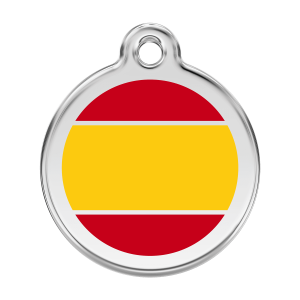 Médaille chien drapeau espagnol jaune Taille L