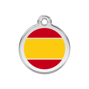 Médaille chien drapeau espagnol jaune Taille M