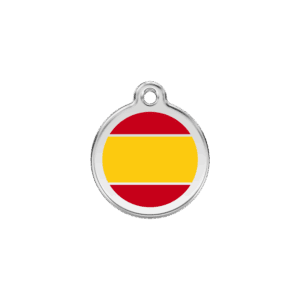 Médaille chat drapeau espagnol Taille S émail jaune