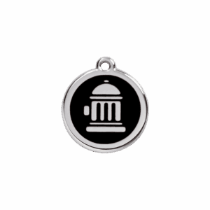 Médaille chat ou petit chien Bouche d'incendie Noir S 20mm