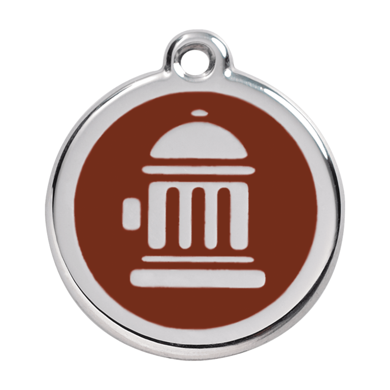 Vue avant - Médaille personnalisée pour chien Red Dingo Bouche d'incendie brun - Taille L