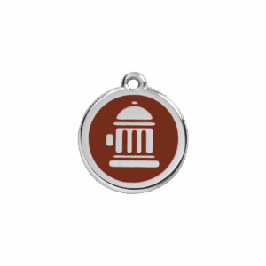 Médaille chat ou petit chien Bouche d'incendie brun S 20mm