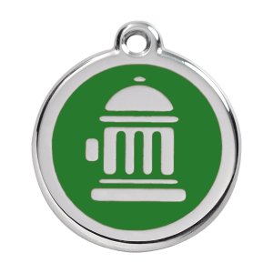 Médaille chien Bouche d'incendie Vert Taille L