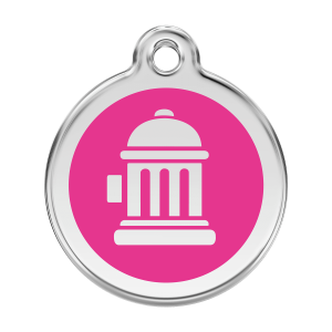 Médaille chien bouche d incendie rose vif Taille L
