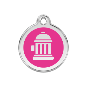 Médaille chien Bouche d'incendie Rose vif Taille M
