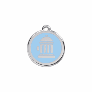 Médaille chat ou petit chien Bouche d'incendie Bleu clair S 20mm