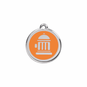 Médaille chat ou petit chien Bouche d'incendie Orange S 20mm