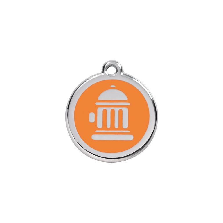 Vue avant - Médaille personnalisée pour chien/chat Red Dingo Émail/Acier inoxydable Orange S 20.00mm - 01-FH-OR-SM