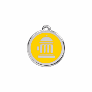 Médaille chat Bouche d'incendie Jaune S 20mm