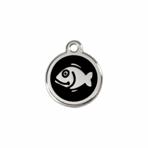 Médaille chat Poisson Émail et acier inoxydable Taille S
